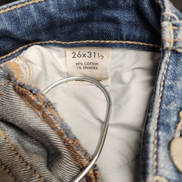 BKE Stella Bootcut Distressed y2k Jeans Size 26 Low Rise Whiskered - Picture 5 of 8